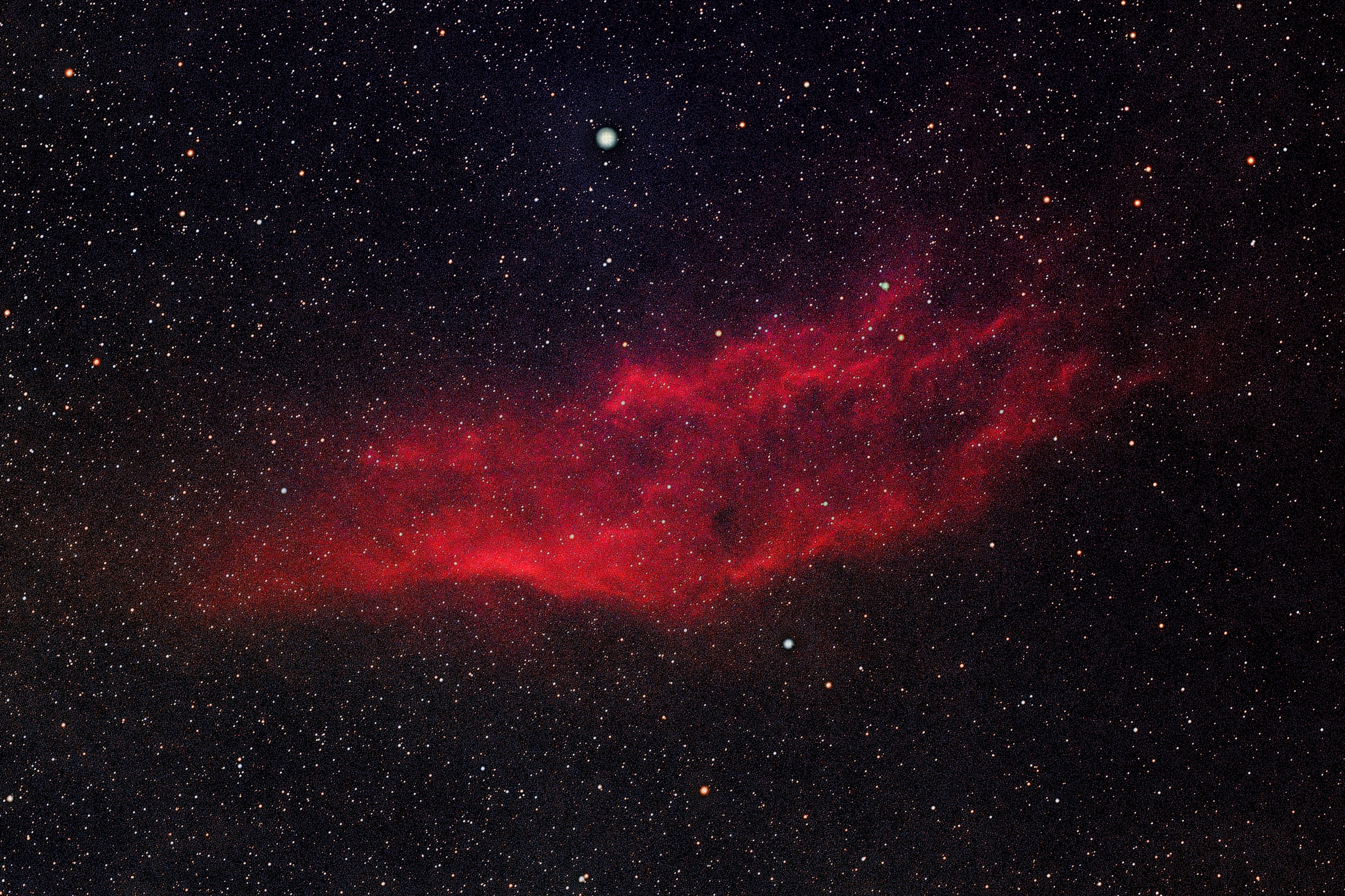 Reprocessed picture of the California Nebula (NGC 1499), taken by our current President, John.