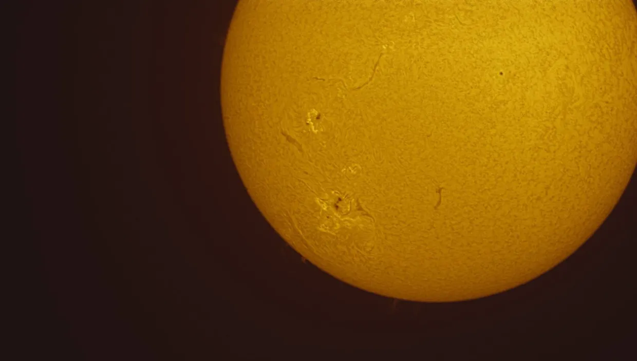 The Sun taken by our Observation Officer, Ianto, using the Coronado Solar-telescope.